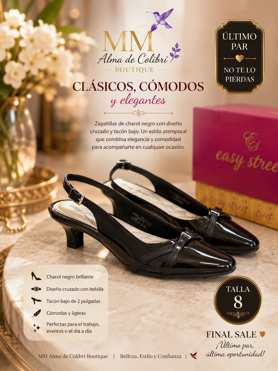 Classic Black Patent Slingback Heels