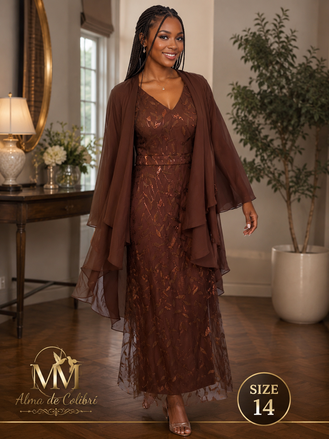 Luxury Chocolate Lace Occasion Dress